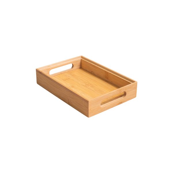 Caixa vazada de bambu empilhável 22x15,1x4,5cm - oikos