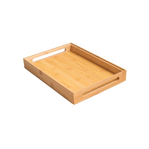 Caixa vazada de bambu empilhável 31,8x23x4,5cm - oikos