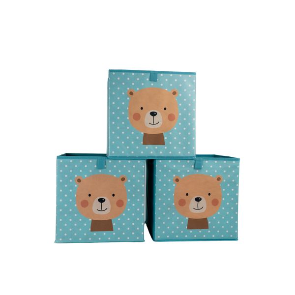 Kit 3 organizadores multiuso dobrável infantil ursinho - oikos