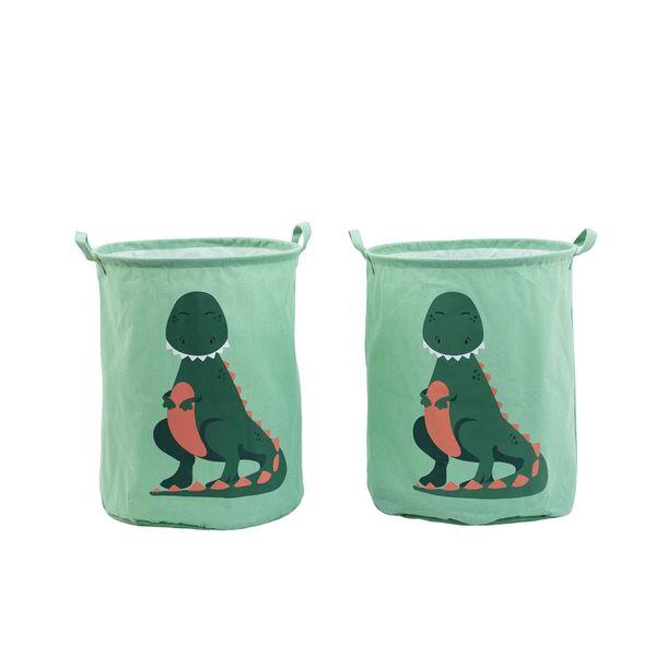 Kit 2 cestos organizadores infantis roupas e brinquedos de linho - oikos