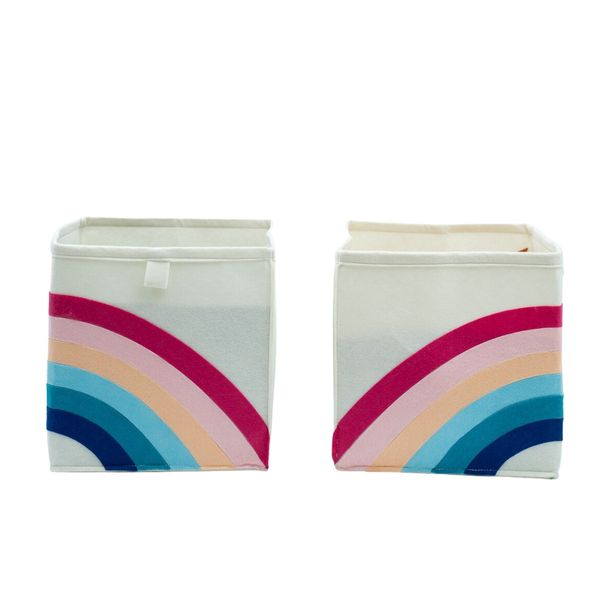 Kit 2 organizadores infantis dobráveis para roupas e brinquedos cores - oikos