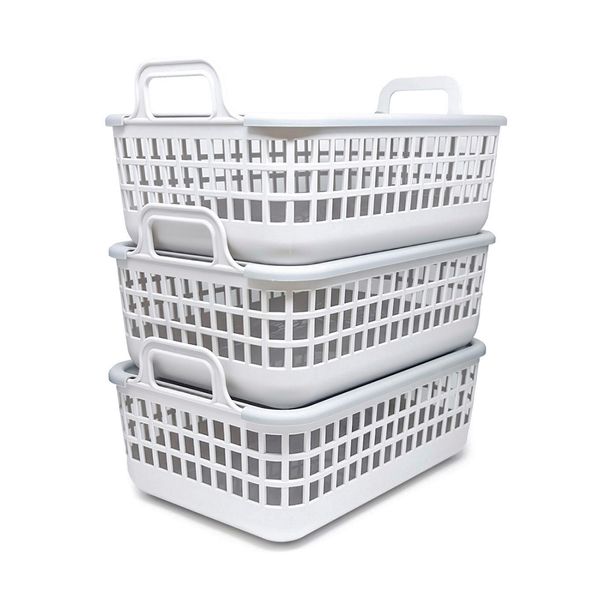 Kit de 3 cestos organizadores empilháveis de 9l oikos