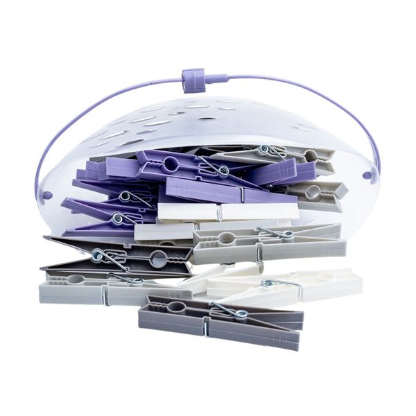 Cesto com 36 prendedores de plástico multiuso - simplo