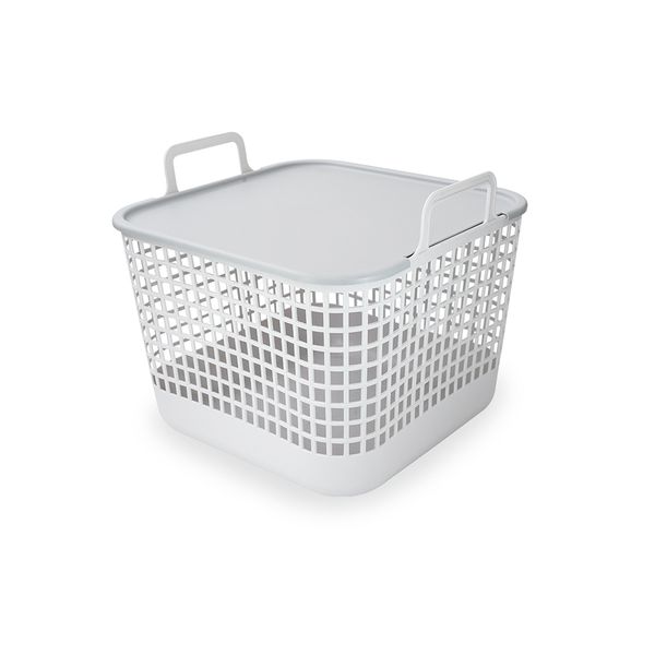 Cesto de plástico com tampa grande - oikos