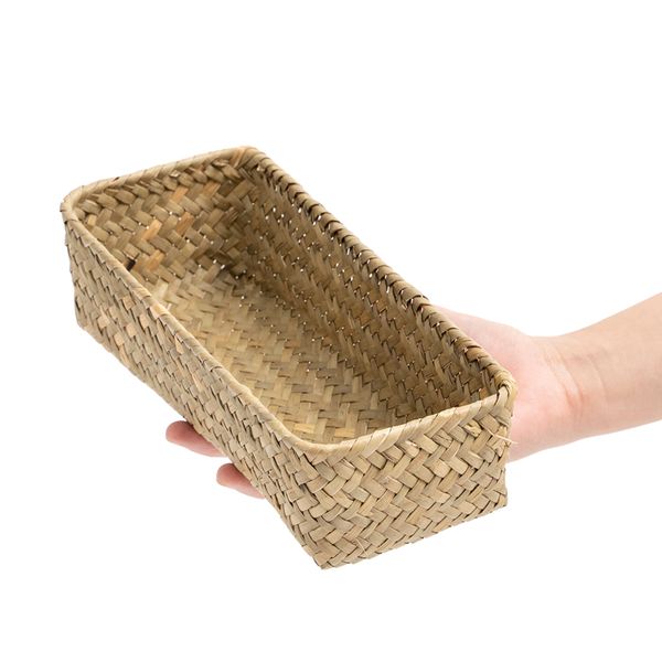 Cesto quadrado de seagrass 24cm - oikos