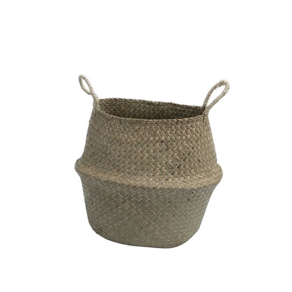 Cesto de seagrass natural 32cm com alças - oikos