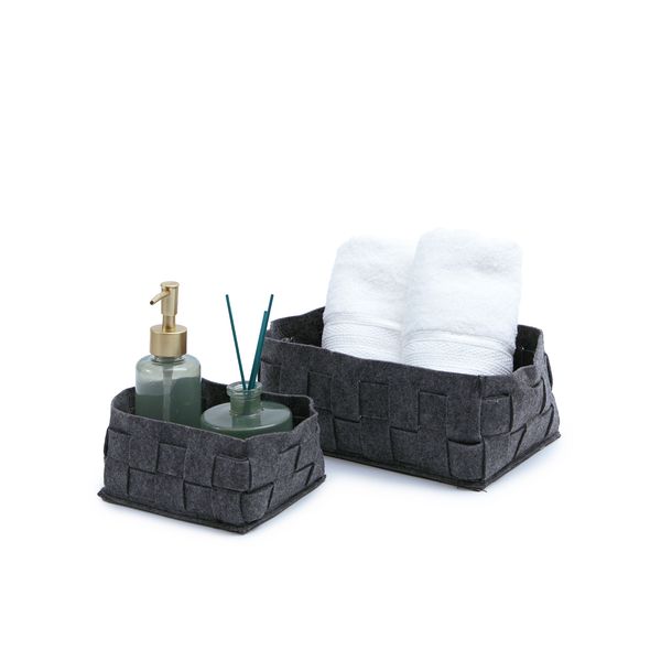 Kit de 2 cestos de feltro trançado - oikos