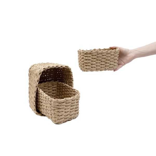 Kit 3 cestos organizadores retangulares de corda - oikos