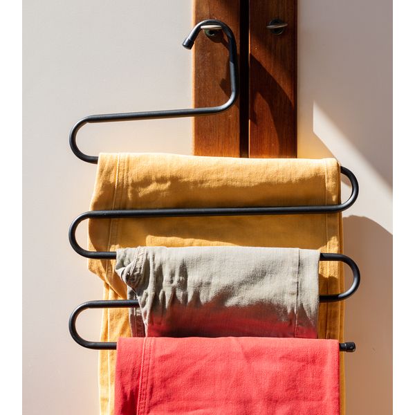 Cabide de metal multiplo para calças em s oikos