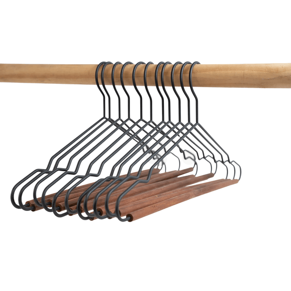 Conjunto de cabides de metal com madeira 2pcs - oikos (100 pçs)