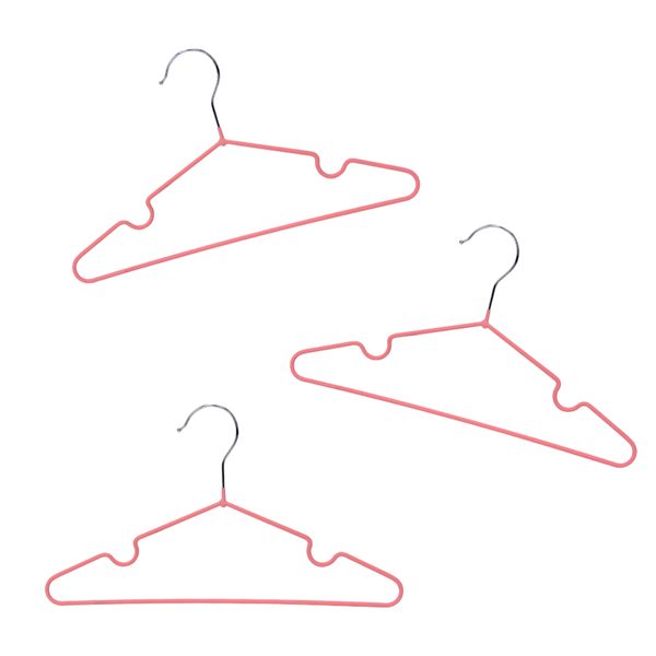 Kit de 3 cabides infantis de metal e pvc - oikos