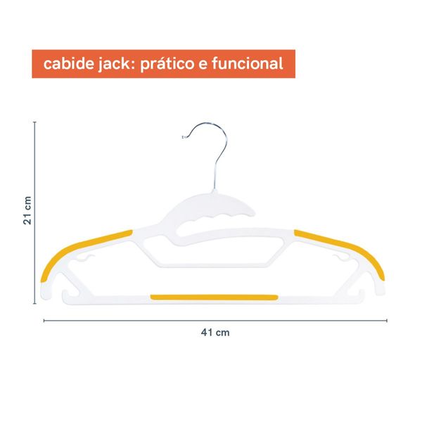 Kit 24 cabides jack amarelo oikos