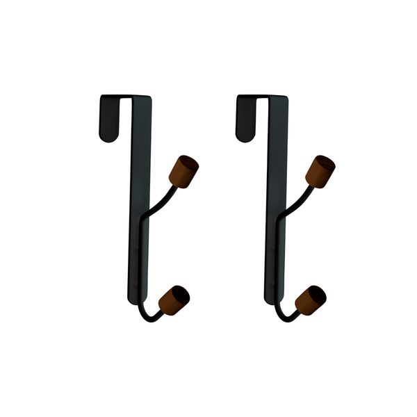 Conjunto de 2 cabideiros ferreiro com gancho para porta oikos