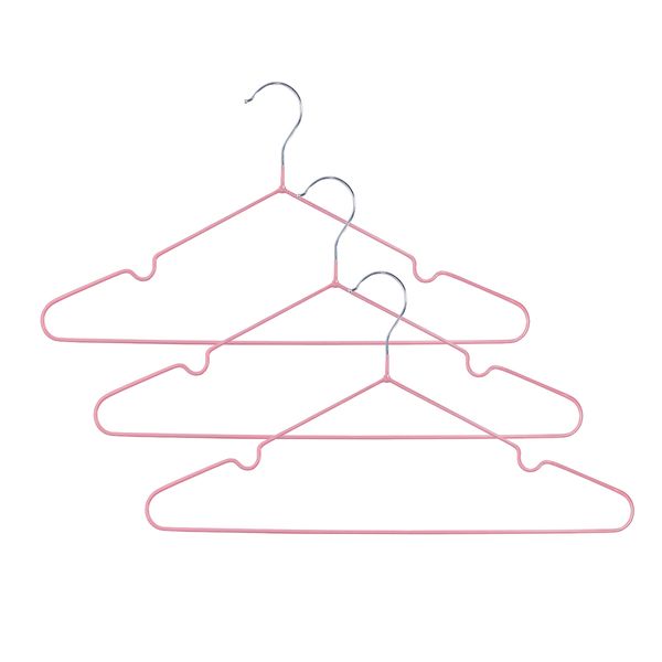 Kit cabide de metal com pvc rosa oikos - 96 unidades