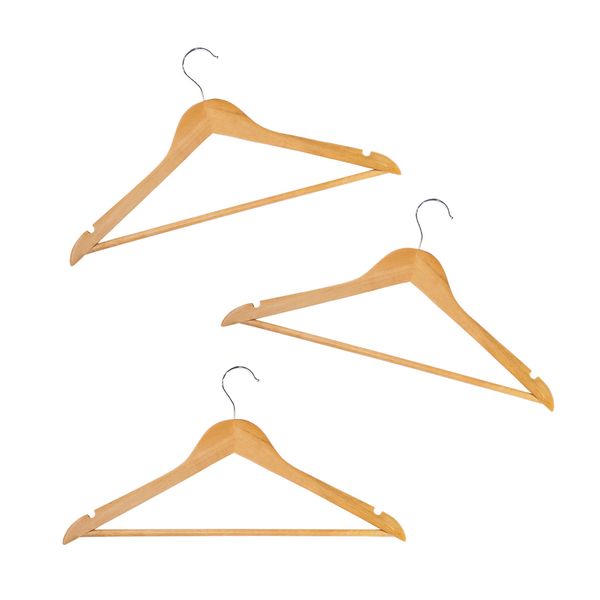 Conjunto de 3 cabides de madeira oikos