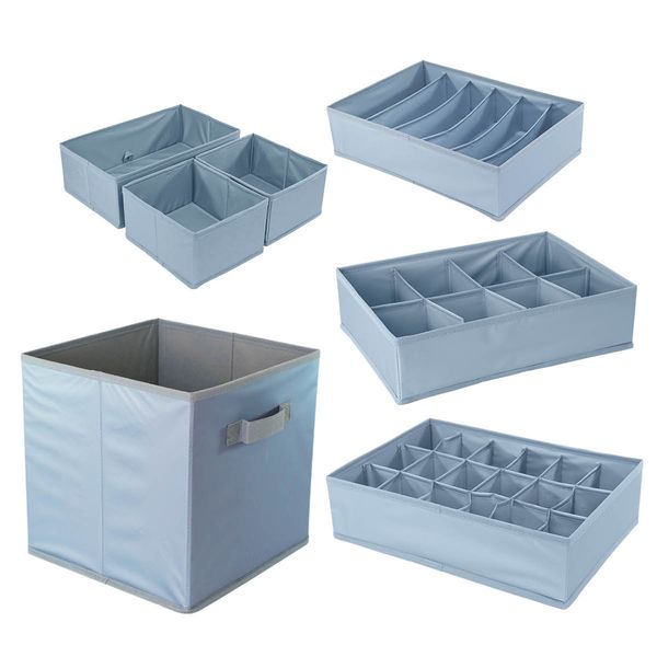 Organizadores de guarda roupa e gavetas multiuso 7 pçs oikos