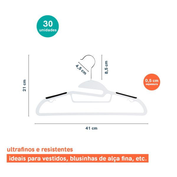 Cabide jack antideslizante oikos 30 unidades