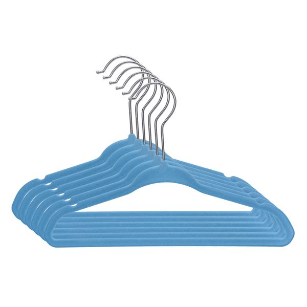 Kit de cabide infantil de veludo azul oikos - 30 unidades