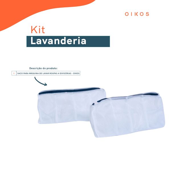 Kit saco para roupas delicadas 2 peças - oikos