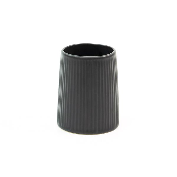 Porta objetos de cerâmica listras preto - oikos