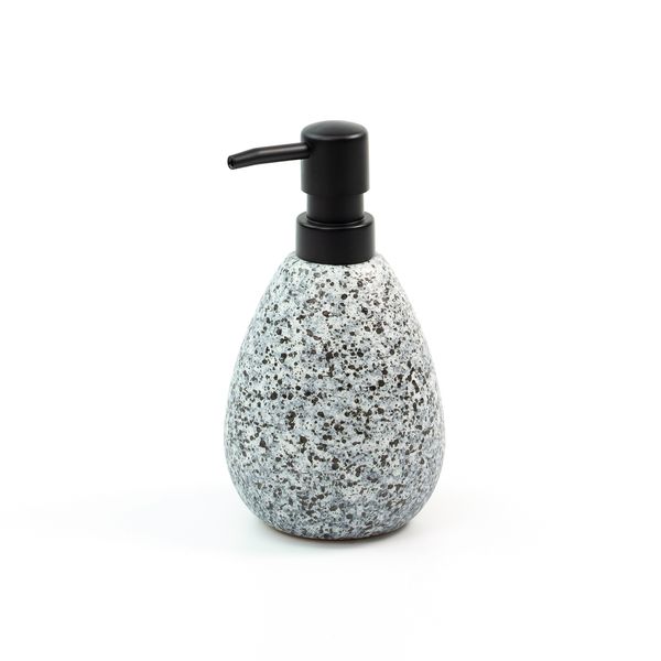 Porta sabonete líquido de cerâmica granulado cinza - oikos