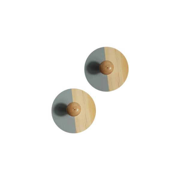 Kit 2 ganchos de madeira com adesivo - oikos