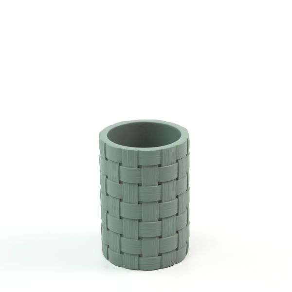 Porta objetos de resina tramado verde - oikos