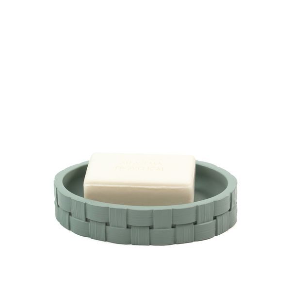 Saboneteira de resina tramado verde - oikos