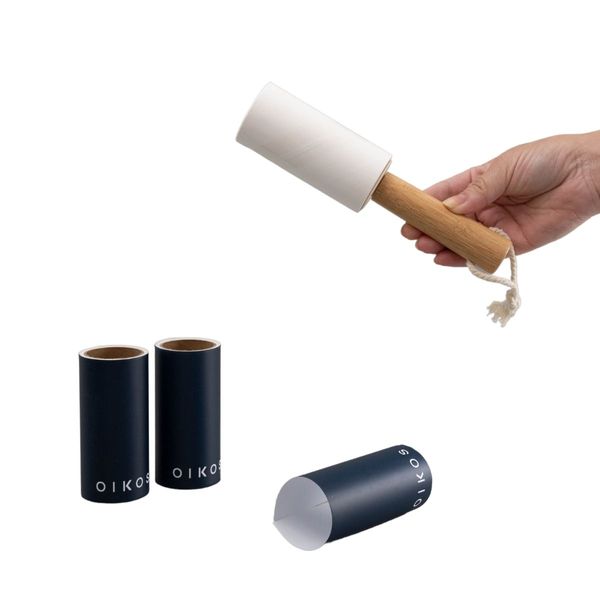 Kit rolo adesivo com cabo de bambu - oikos