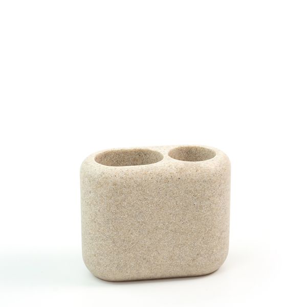 Porta objetos duplo de resina oval - oikos