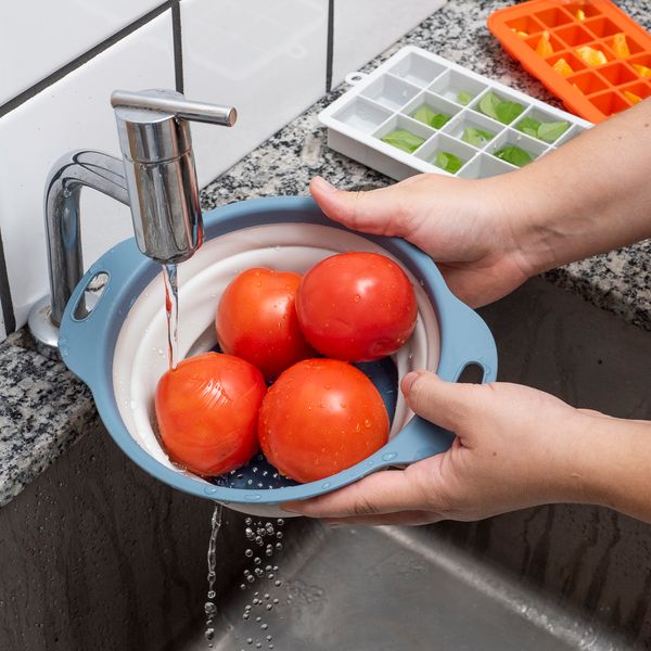 Escorredor para alimentos retrátil pequeno - oikos