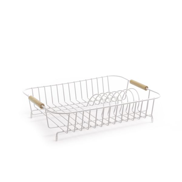 Escorredor de pratos de ferro e madeira - oikos