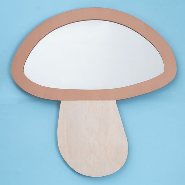 Moldura com espelho decorativa de parede cogumelo em mdf - oikos