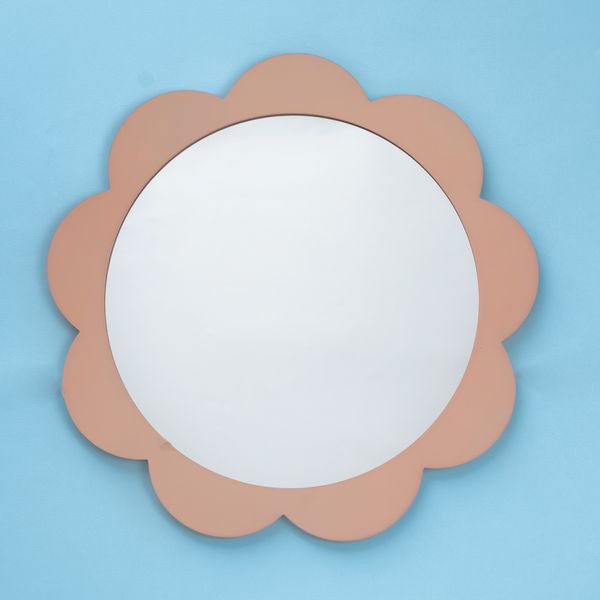 Moldura com espelho decorativa de parede flor em mdf - oikos