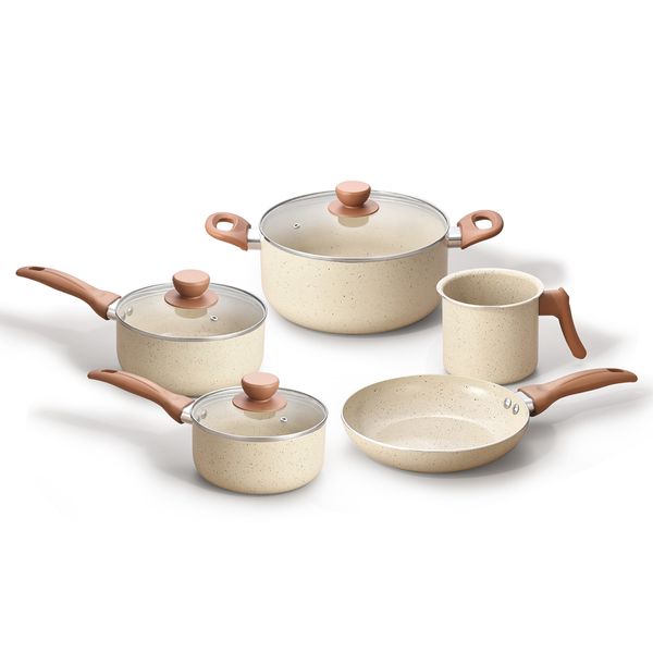 Kit 5 panelas com antiaderente cerâmico terrara - oikos