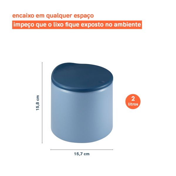 Mini lixeira de plástico azul/azul clara -  oikos