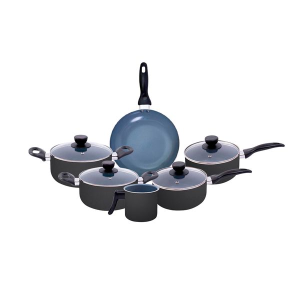 Jogo de panelas 6 pçs antiaderentes de cerâmica e alumínio - oikos