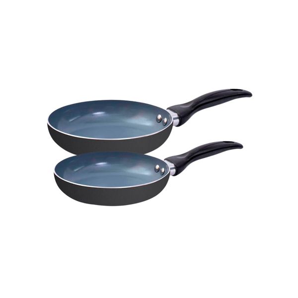 Jogo de frigideiras 2 pçs antiaderentes de cerâmica e alumínio - oikos