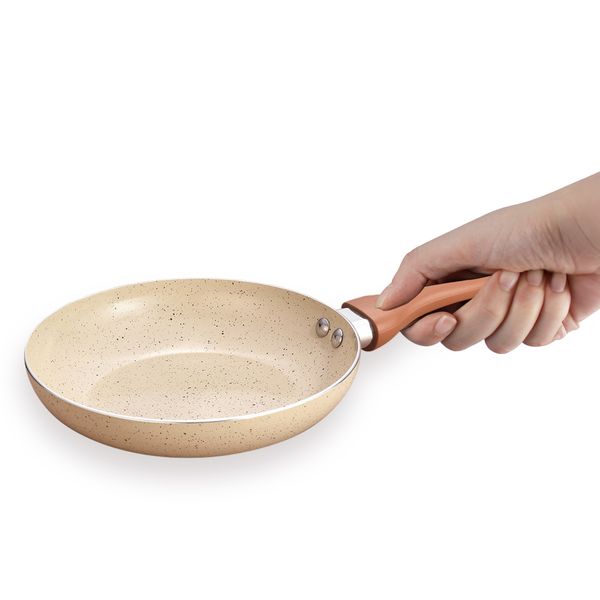 Jogo de 2 frigideiras antiaderentes ceramica com aluminio bege - oikos