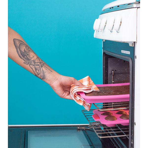 Forma de bolo retangular assadeira de silicone - oikos