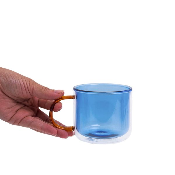 Caneca dueto com parede dupla de vidro 250ml - oikos