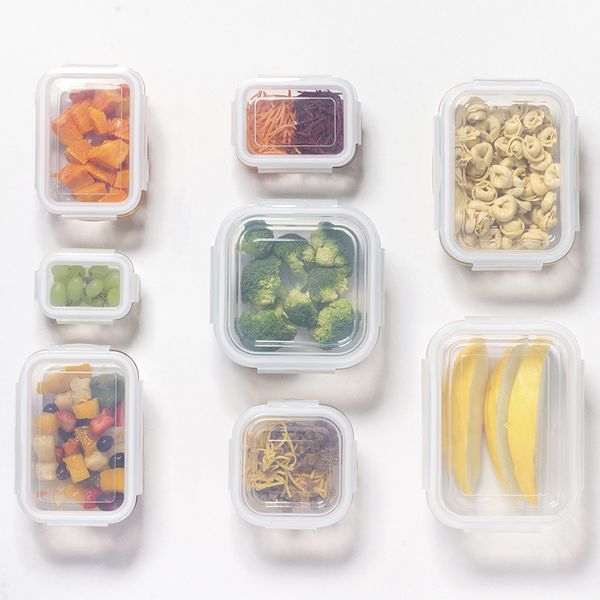 Pote de vidro retangular 1520 ml c/ tampa transparente oikos