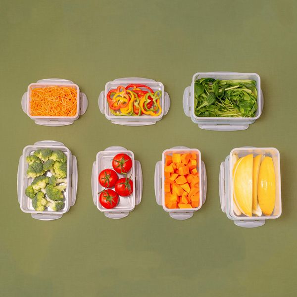 Kit potes herm de plástico 4/2,3/2/1,6/1,1/0,8/0,6 lts 7pçs oikos