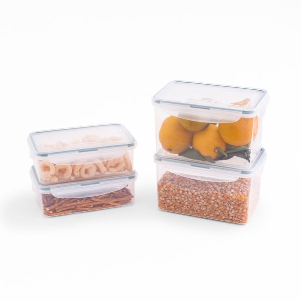 Kit potes herméticos de plástico 1600/1100ml 4pçs oikos