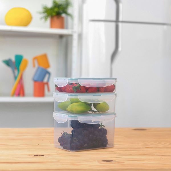 Kit potes herméticos de plástico 1600/1100ml 4pçs oikos