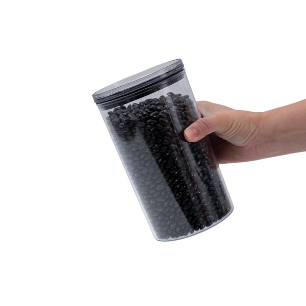 Pote de acrílico 1,2l com tampa transparente circular empilhável - oikos