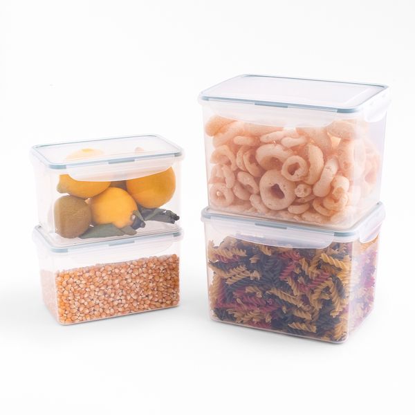 Kit potes herméticos de plástico 4000/2000ml 4pçs oikos