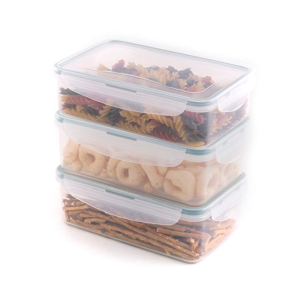 Kit potes herméticos de plástico 1100ml 3pçs oikos