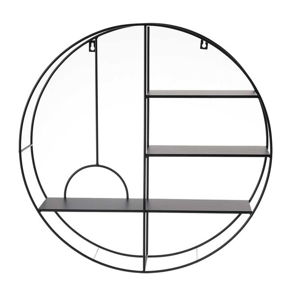 Prateleira nicho de metal redondo 3 andares multiuso - oikos