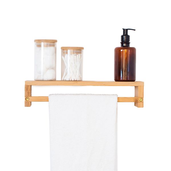 Prateleira toalheiro de bambu - oikos